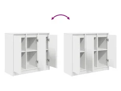 Aparador blanco 85x34x76 cm madera contrachapada