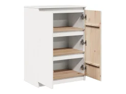 Aparador Blanco 60x36x84 cm Madera Maciza de Pino