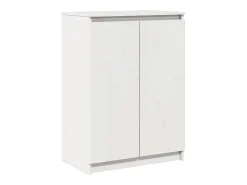 Aparador Blanco 60x36x84 cm Madera Maciza de Pino