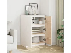 Aparador Blanco 60x36x84 cm Madera Maciza de Pino