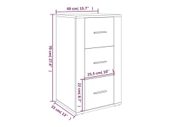 Aparador Blanco 40x33x70 cm Madera de Ingeniería