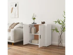 Aparador Blanco 80x33x70 cm Madera de Ingeniería