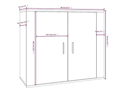 Aparador Blanco 80x33x70 cm Madera de Ingeniería