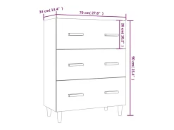 Aparador Blanco 70x34x90 cm Madera de Ingeniería