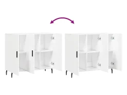 Aparador blanco 90x34x80 cm madera contrachapada
