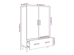 Aparador Blanco 70x31x115 cm Madera de Ingeniería