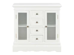 Aparador blanco 70x28x70 cm madera maciza de pino