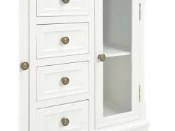Aparador blanco 70x28x70 cm madera maciza de pino
