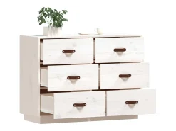 Aparador Blanco 100x40x75 cm Madera Maciza de Pino