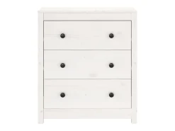 Aparador blanco 70x35x80 cm madera maciza de pino