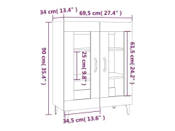 Aparador blanco 69,5x34x90 cm madera de ingeniería