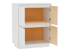 Aparador Blanco 60x34x75 cm Madera Maciza de Pino