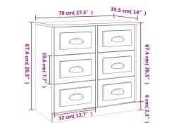 Aparador blanco 70x35,5x67,5 cm madera de ingeniería