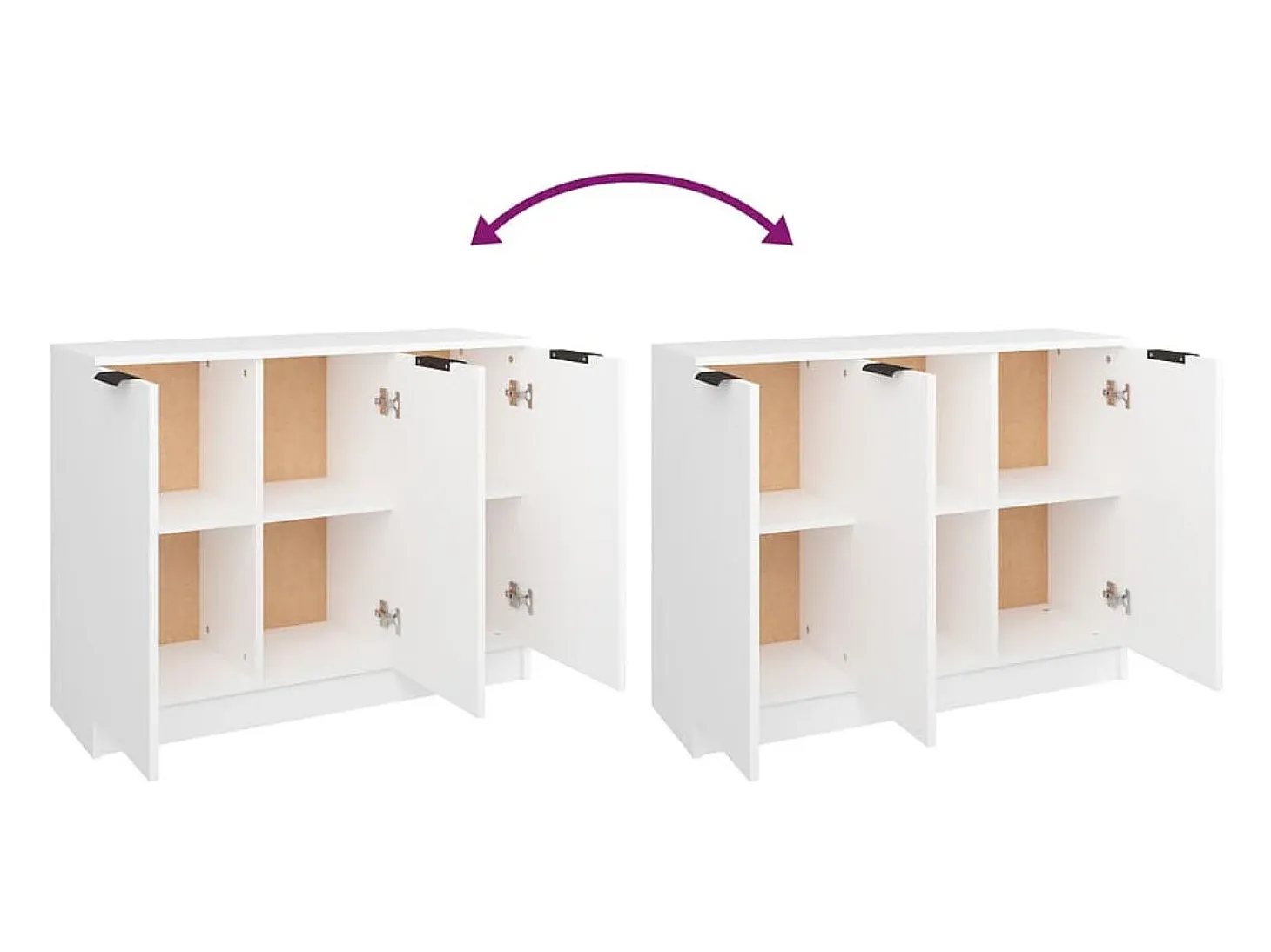 Aparador Blanco 90,5x30x70 cm Madera de Ingeniería