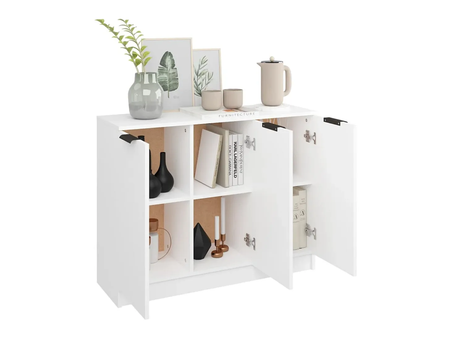 Aparador Blanco 90,5x30x70 cm Madera de Ingeniería