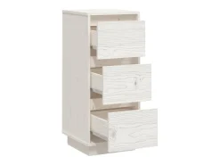 Aparador Blanco 32x34x75 cm Madera Maciza de Pino