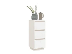 Aparador Blanco 32x34x75 cm Madera Maciza de Pino