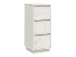 Aparador Blanco 32x34x75 cm Madera Maciza de Pino