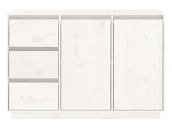 Aparador Blanco 111x34x75 cm Madera Maciza de Pino