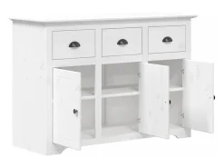 Aparador BODO blanco 115,5x44x80 cm madera maciza de pino