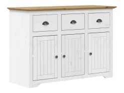 Aparador BODO madera maciza pino blanco y marrón 115,5x44x80 cm