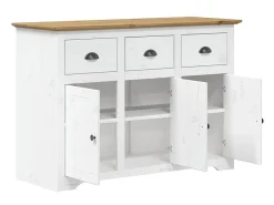 Aparador BODO madera maciza pino blanco y marrón 115x43x79,5 cm ES67640