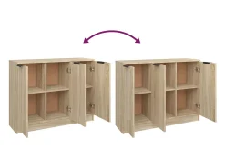 Aparador buffet cómoda armario mueble organizador cocina salón salón Sonoma 90,5 x 30 x 70 cm madera contrachapada marrón 02_0031728
