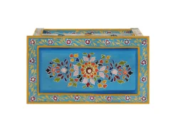 Aparador buffet cómoda armario mueble organizador cocina salón salón turquesa 55 x 30 x 76 cm madera maciza de mango multicolor 02_0036562