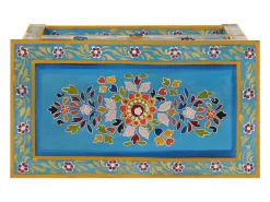 Aparador buffet cómoda armario mueble organizador cocina salón salón turquesa 55 x 30 x 76 cm madera maciza de mango multicolor 02_0036562