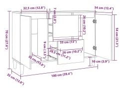Aparador buffet cómoda armario unidad de almacenamiento organizador cocina salón salonsonoma 101 x 35 x 70 cm madera contrachapada gris 02_0036265