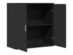 Aparador buffet cómoda armario unidad de almacenamiento organizador cocina salón salón 79 x 38 x 80 cm madera contrachapada negra 02_0036127