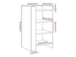 Aparador buffet cómoda armario unidad de almacenamiento organizador cocina salón salón 45 x 35 x 75 cm madera contrachapada negra 02_0035944