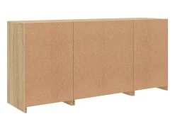 Aparador buffet cómoda armario mueble organizador cocina salón salón con luces LED sonoma 142,5 x 37 x 67 cm marrón 02_0029939