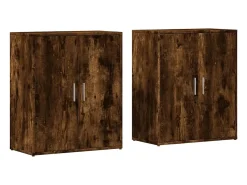 Aparador buffet cómoda armario mueble organizador cocina salón salón juego de 2 60 x 31 x 70 cm madera contrachapada marrón 02_0036739