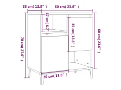 Aparador buffet cómoda armario mueble organizador cocina salón salón juego de 2 60 x 35 x 70 cm blanco madera contrachapada 02_0036681
