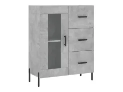 Aparador buffet cómoda armario mueble organizador cocina salón salón alto 69,5 x 34 x 180 cm madera contrachapada gris 02_0034509