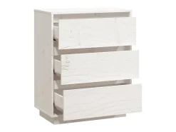 Aparador buffet cómoda armario unidad de almacenamiento organizador cocina salón salón 60 x 34 x 75 cm madera maciza de pino blanco 02_0030349