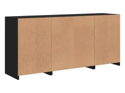 Aparador buffet cómoda armario mueble organizador cocina salón salón con luces LED 142,5 x 37 x 67 cm negro 02_0030014
