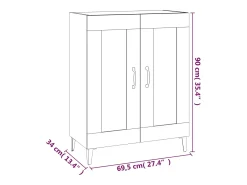 Aparador buffet cómoda armario unidad de almacenamiento organizador cocina salón salonsonoma 69,5 x 34 x 90 cm madera contrachapada gris 02_0036432