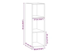 Aparador buffet cómoda armario unidad de almacenamiento organizador cocina salón salón 30 x 41 x 93 cm madera contrachapada gris 02_0031862