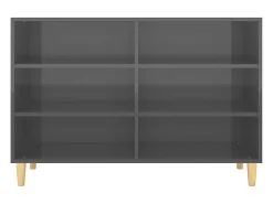 Aparador buffet cómoda armario mueble organizador cocina salón brillante 103,5 x 35 x 70 cm madera contrachapada gris 02_0031814