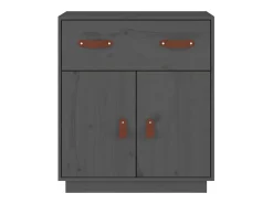 Aparador buffet cómoda armario mueble organizador cocina salón salón 65,5 x 40 x 75 cm madera maciza de pino gris 02_0031799