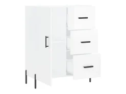 Aparador buffet cómoda armario mueble organizador cocina salón brillante 69,5 x 34 x 90 cm madera contrachapada blanco 02_0030743