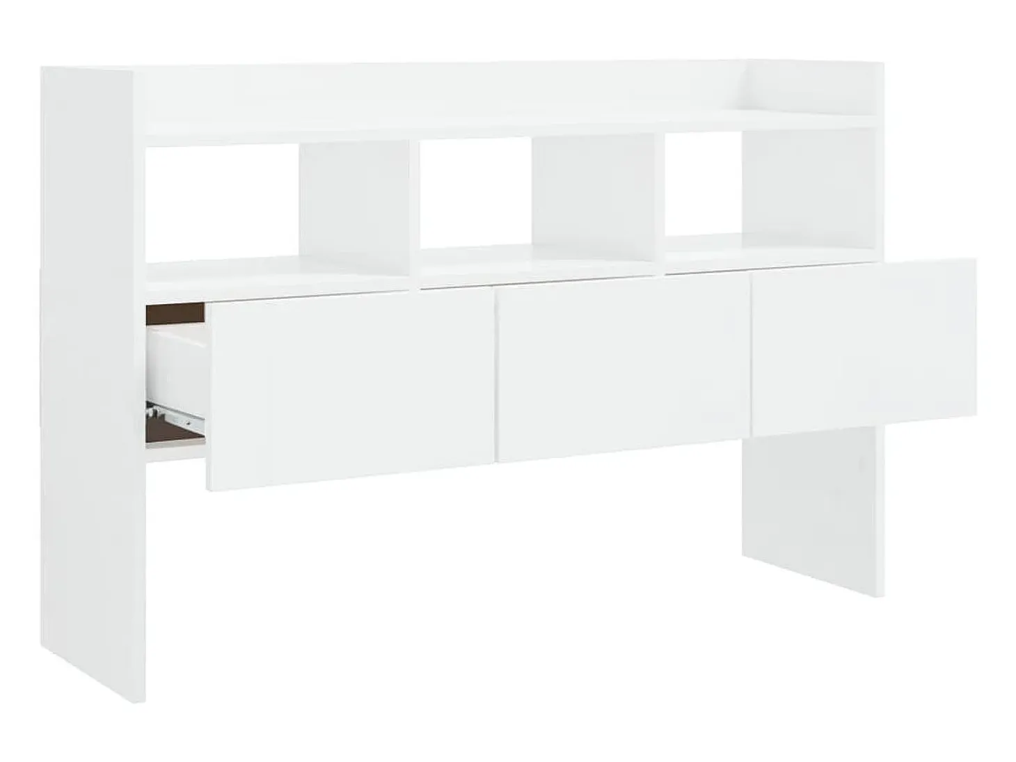 Aparador buffet cómoda armario mueble organizador cocina salón brillante 105 x 30 x 70 cm madera contrachapada blanco 02_0030570