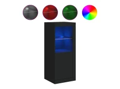 Aparador buffet cómoda armario mueble organizador cocina salón salón con luces LED 41 x 37 x 100 cm negro 02_0030036