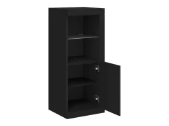 Aparador buffet cómoda armario mueble organizador cocina salón salón con luces LED 41 x 37 x 100 cm negro 02_0030036