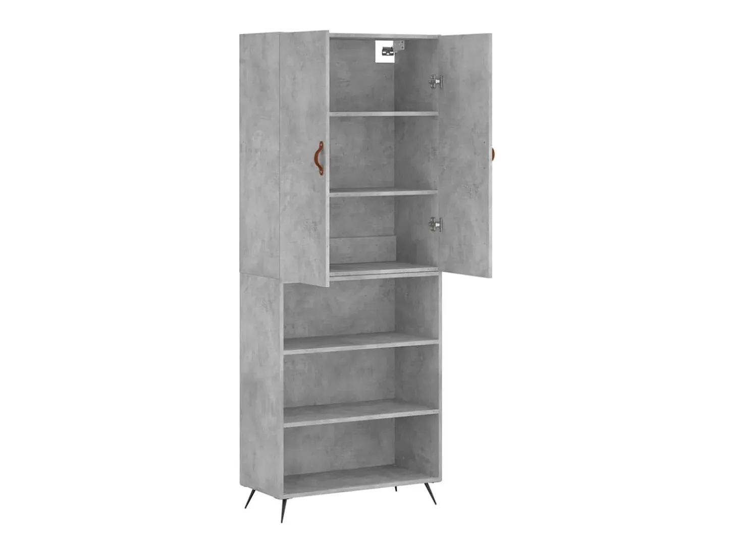 Aparador buffet cómoda armario mueble organizador cocina salón salón alto 69,5 x 34 x 180 cm madera contrachapada gris 02_0034535