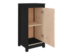 Aparador Buffet Cómoda Armario Unidad de Almacenamiento Organizador Cocina Salón Salón Juego de 2 39 x 35 x 80 cm Madera Maciza de Pino Negro 02_0036898