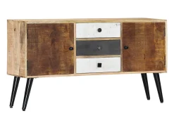 Aparador buffet cómoda armario mueble organizador cocina salón salón 118 x 30 x 62 cm madera maciza de mango marrón 02_0029530