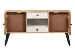 Aparador buffet cómoda armario mueble organizador cocina salón salón 118 x 30 x 62 cm madera maciza de mango marrón 02_0029530